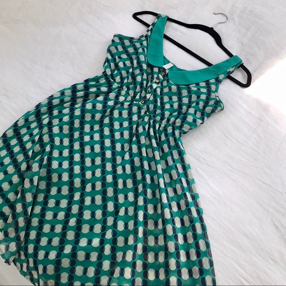 👗 Teal Polk Dot Dress - Picture 2 of 6